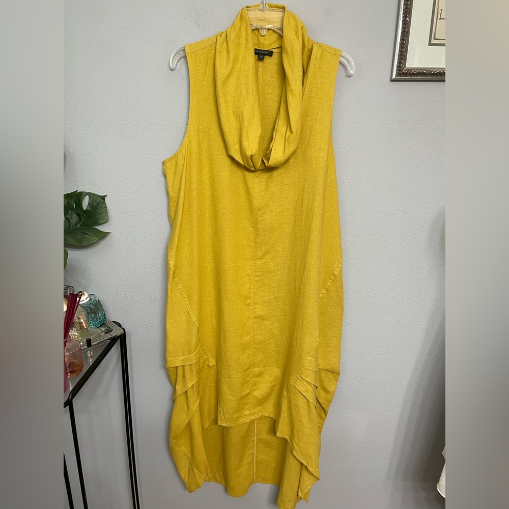 For Cynthia Cynthia Rowley Linen-Blend Dress - Mustard Yellow size XL